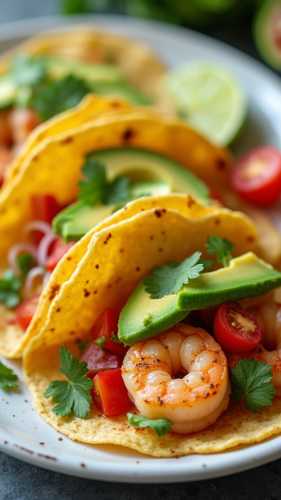 Speedy Shrimp Tacos with Dreamy Avocado Crema