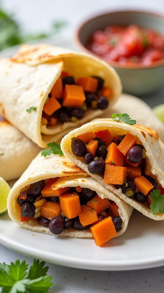 Sweet Potato & Black Bean Freezer Burritos