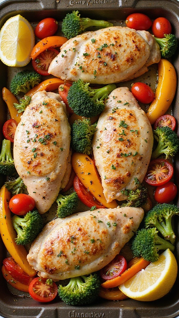 One-Pan Lemon Garlic Chicken & Veggies